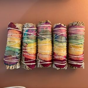 Set of 5 sage bundles.